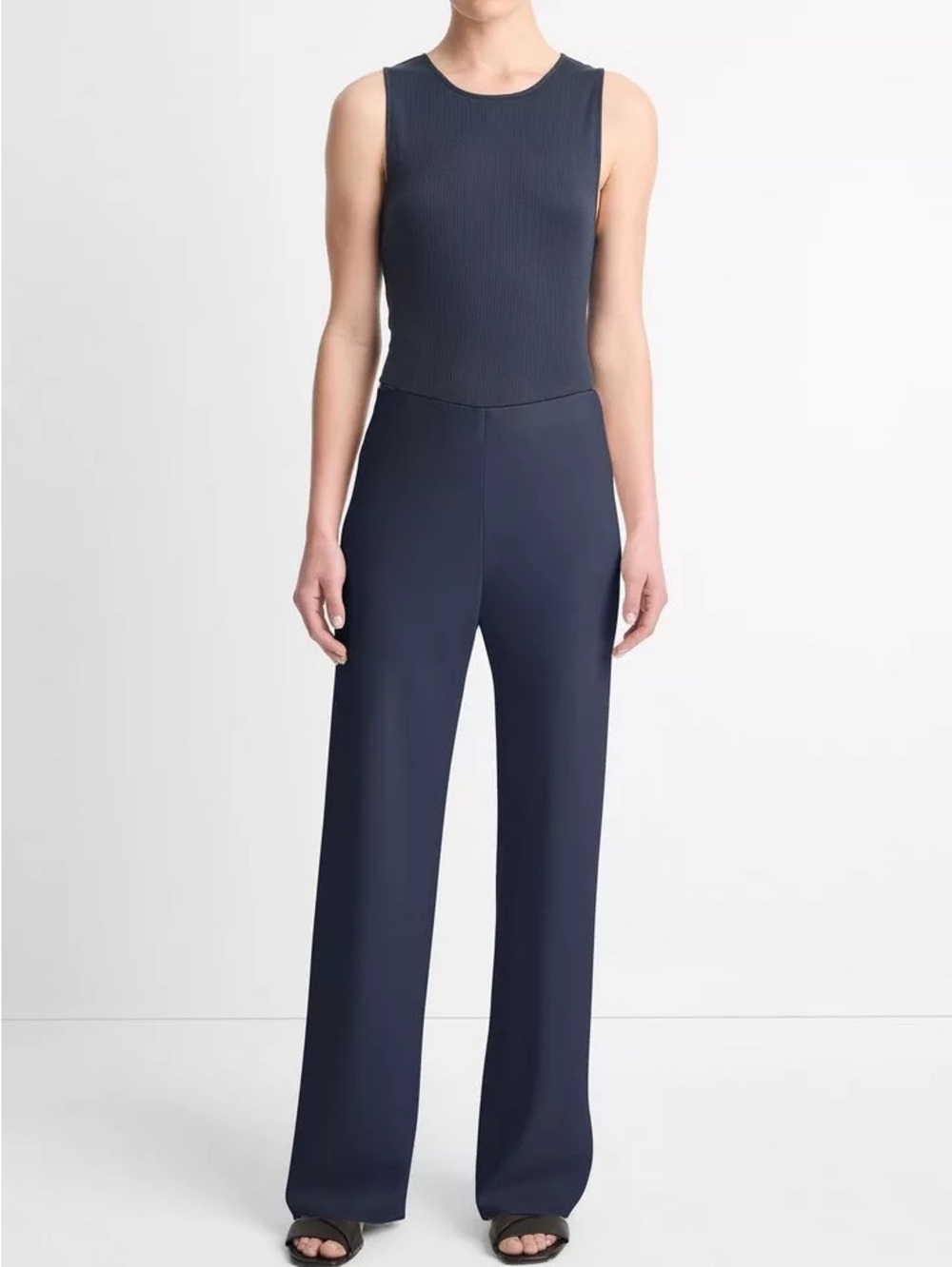 Vince Colette High-Rise Crepe Bias Pant in Coastal Blue